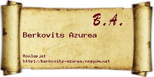 Berkovits Azurea névjegykártya